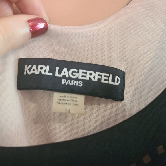 Karl Lagerfeld Black Geometric Cocktail Dress 🍸🌴 - Picture 3 of 10